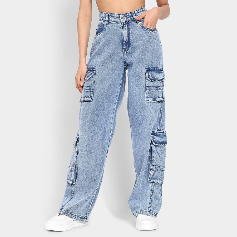 Ladies' 100% Cotton Jeans , Light Blue, large image number null