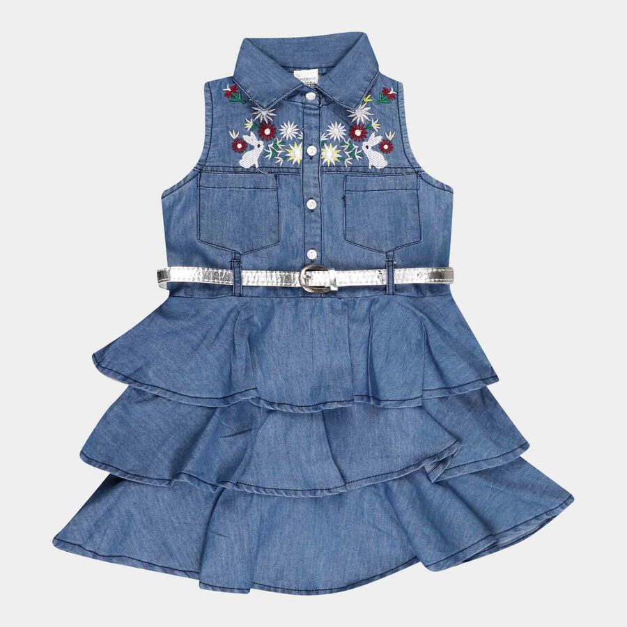 Embellished Frock, Mid Blue, large image number null