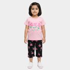 Girls Lilac Round Neck Casual Top And Capri Set, लाइलेक, small
