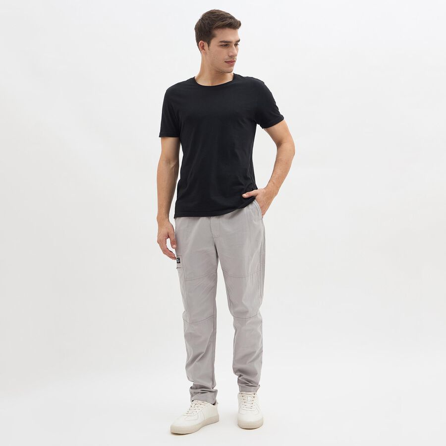 Men's 100% Cotton Track Pants, Light Grey, large image number null