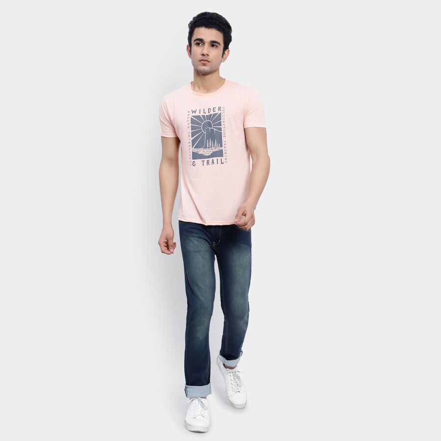 Round Neck T-Shirt, Peach, large image number null