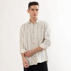Men's Rich Eggshell White Cotton Classic Collar Casual Shirt, ऑफ व्हाइट, small image number null