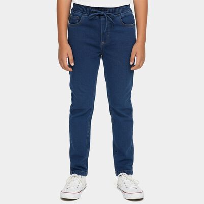 Boys Blue Regular Fit Cotton Blend Jeans