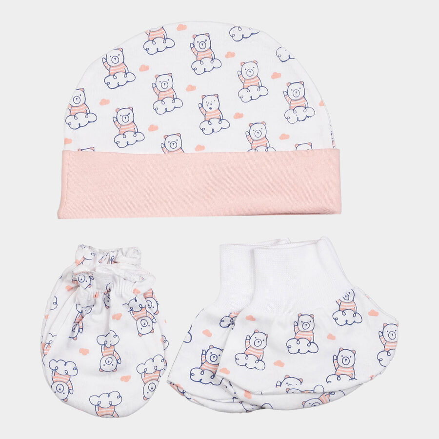 Infants Cotton Printed Baby Gift Set, White, large image number null
