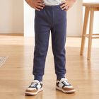 Boys' Navy Blue Long Johns Thermal, मध्यम नीला, small