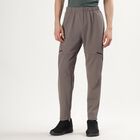 Men's Muted Taupe Regular Fit Cut And Sew Track Pants, Dark Grey, small image number null