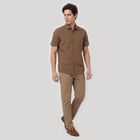 Men's Brown Cotton Regular Fit Casual Shirt, Brown, small