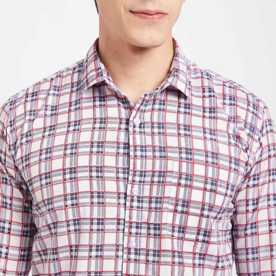 Checks Casual Shirt, White, large image number null