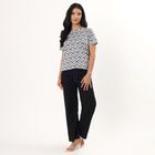 Women's Black 100% Cotton Round Neck Casual T-Shirt, Black, small