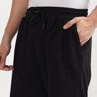Men's Jet Black Regular Fit Solid Bermuda Shorts, Black, small image number null