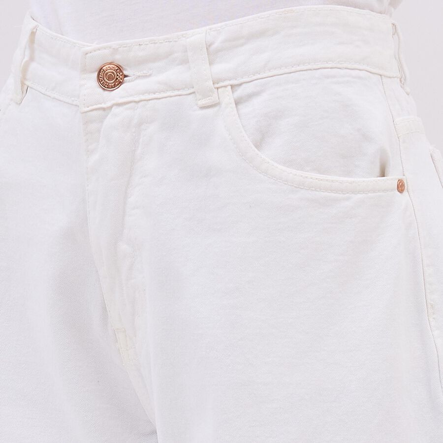 Women's Crisp White High-Rise Wide-Leg Jeans, White, large image number null