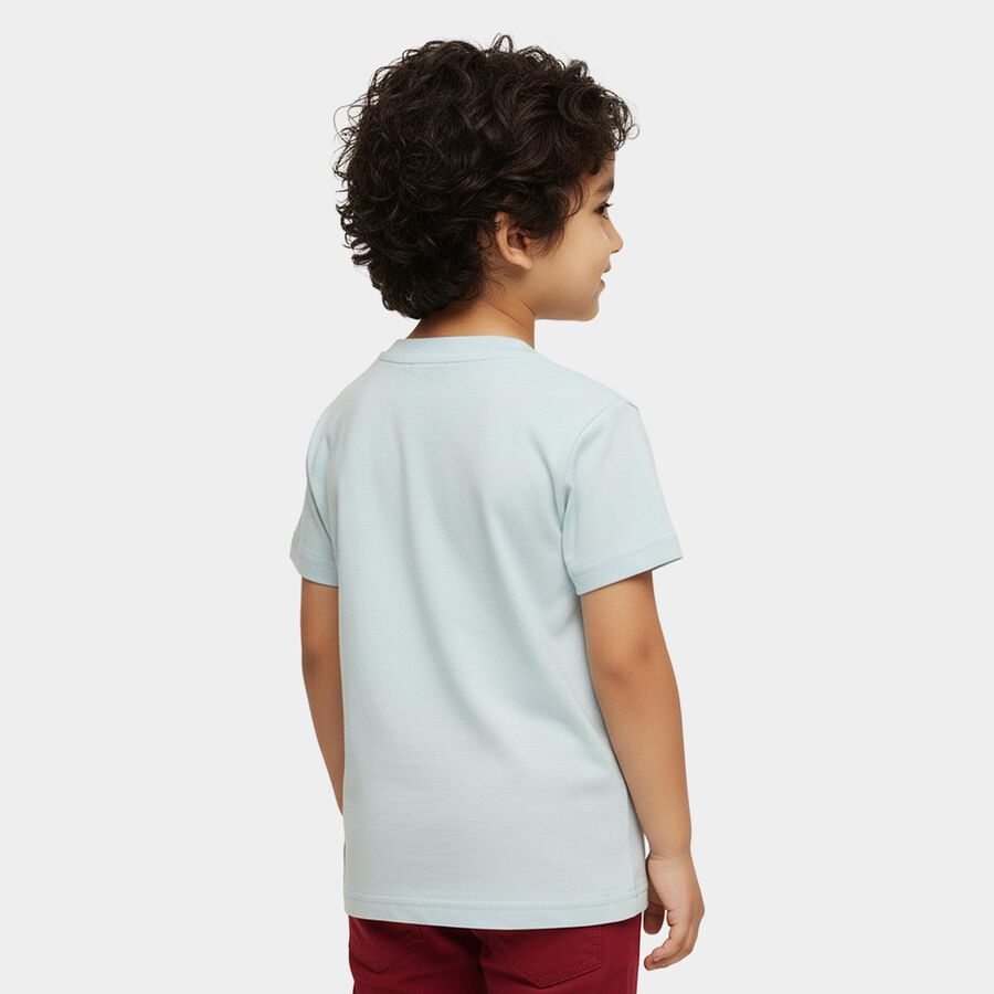 Boys' Half Sleeves T-Shirt, हल्का नीला, large