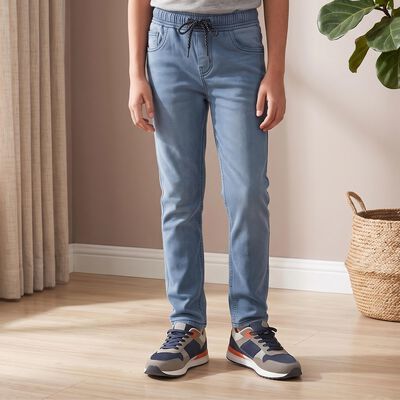 Boys Mid Blue Straight Fit Classic Jeans