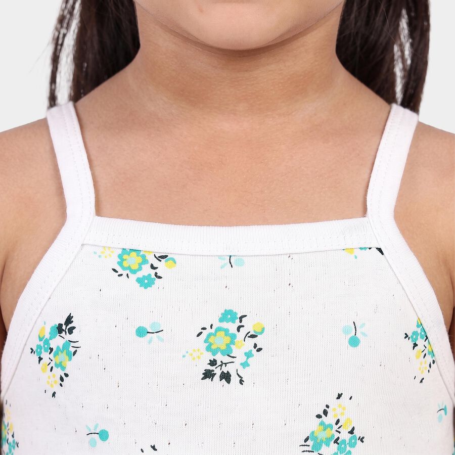 Girls Mint Green Cotton Square Neck Sleeveless Vest, Light Green, large