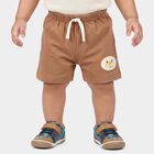 Infants' Brown Regular Fit Printed Half Pant, भूरा, small