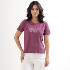 Women's Muted Purple Round Neck T-Shirt, Pink, small image number null