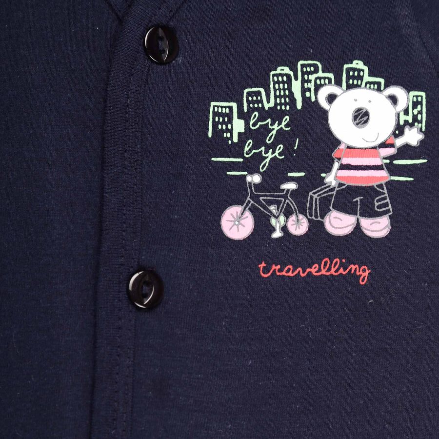 Infants Cotton Baba Suit, Navy Blue, large image number null