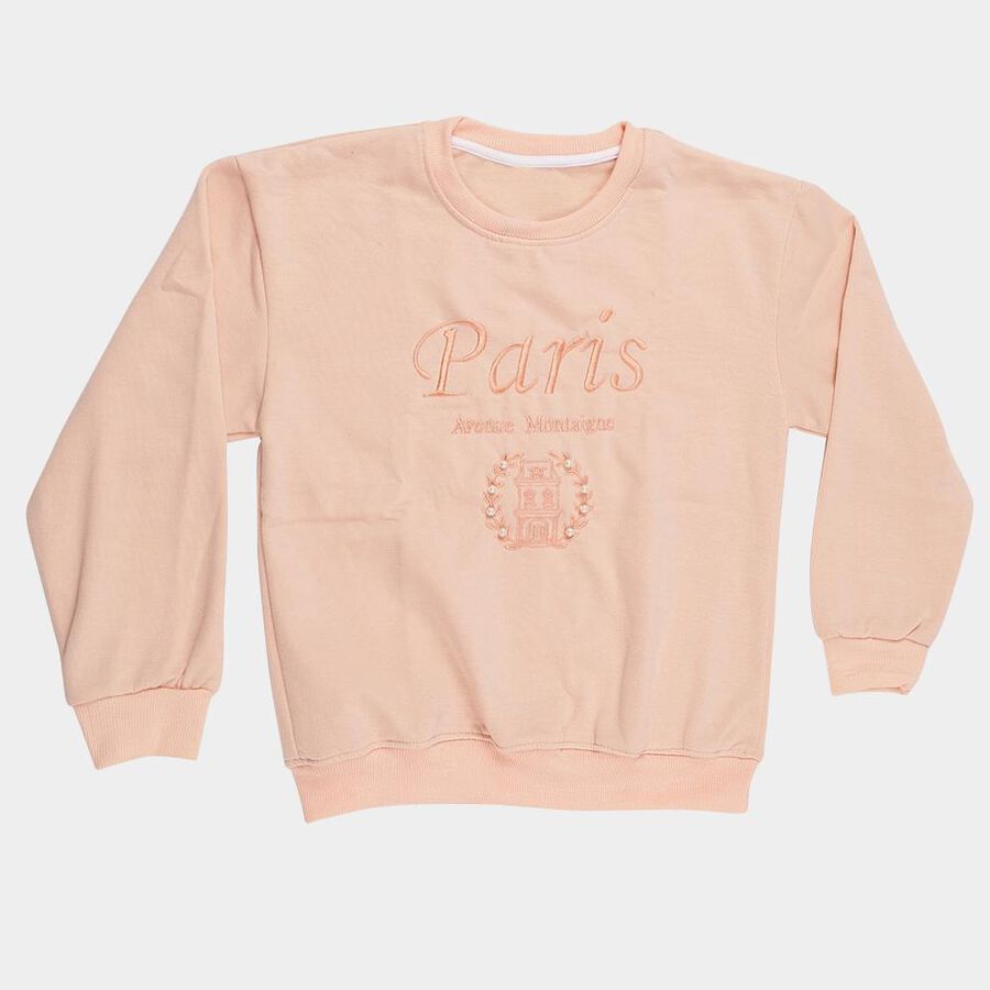 Girls' Sweatshirt, Light Pink, large image number null