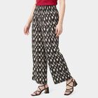Women's Black Regular Fit Printed Palazzos, काला, small
