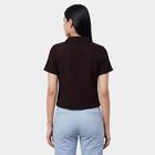 Women's Brown Classic Collar Classic Shirt, Brown, small