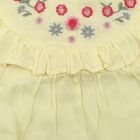 Infants Yellow Round Neck Casual Top, Yellow, small
