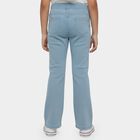 Girls' Light Blue Regular Fit Stretchable Jeans, Light Blue, small