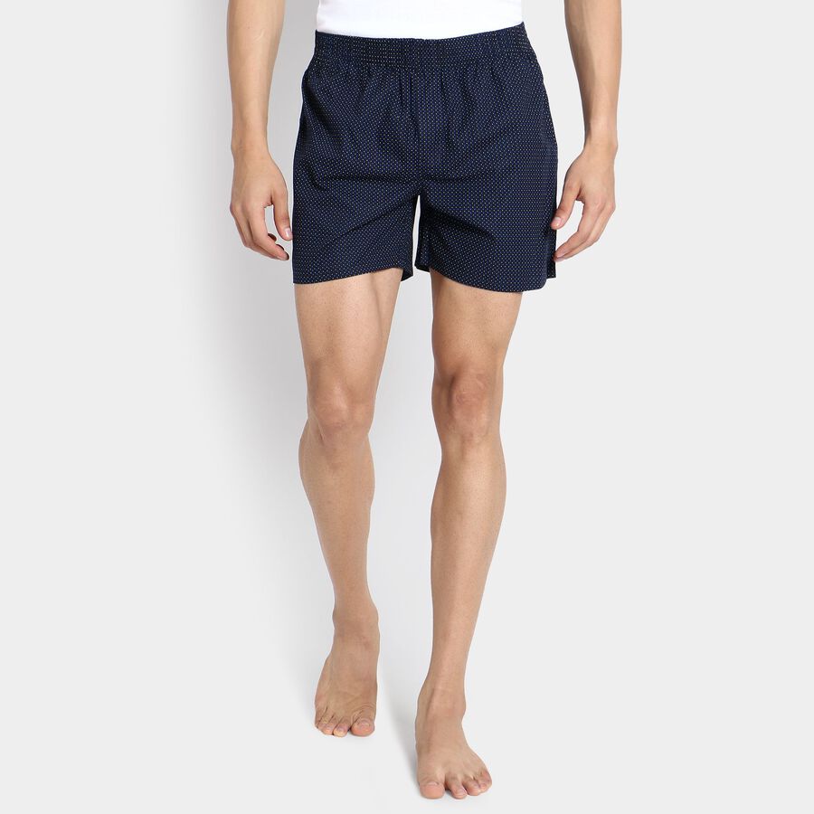 Men's 100% Cotton Boxers, Navy Blue, large image number null