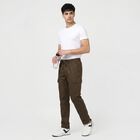 Men's Olive Green Relaxed Fit Cargo Trousers, Olive, small