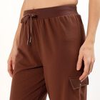 Women's Rich Mocha Brown Cargo Jogger Fit Track Pants, Brown, small
