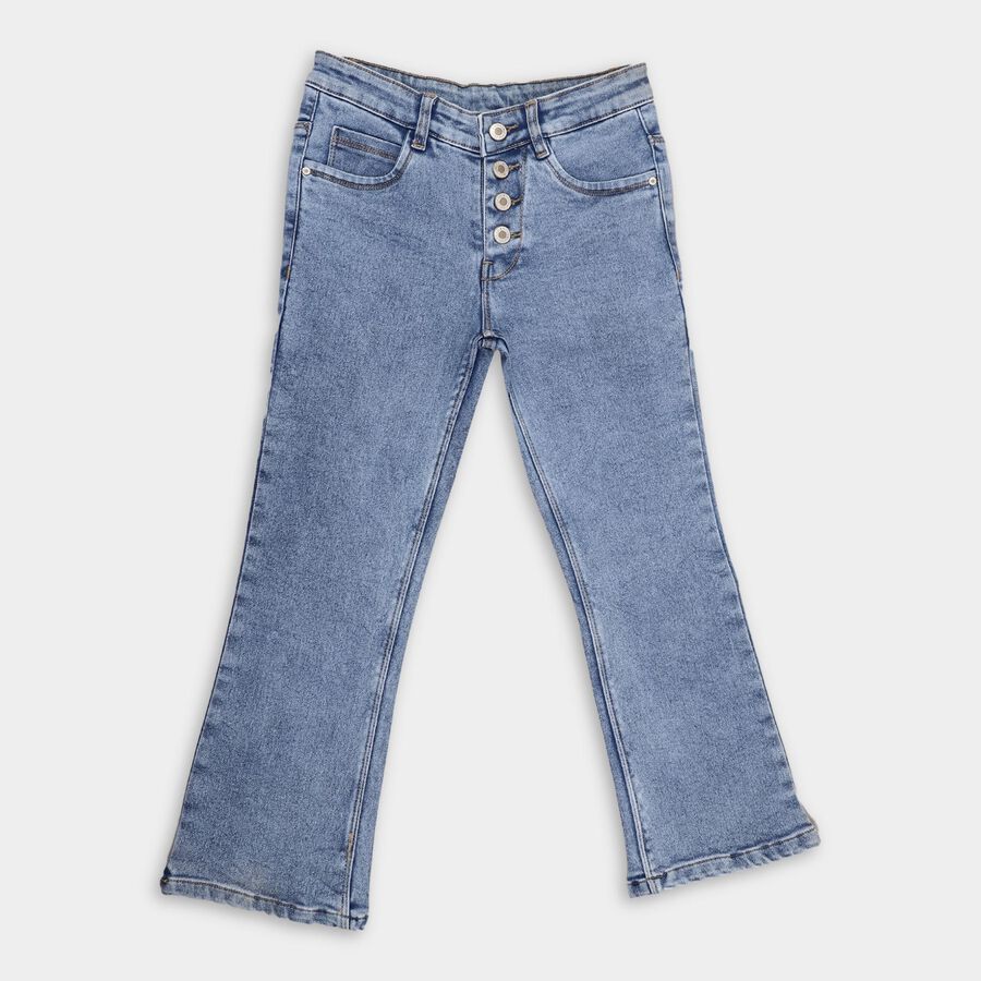 Girls' Jeans , Mid Blue, large image number null