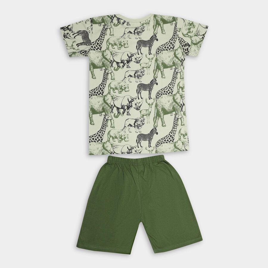 Boys' 100% Cotton Knit Baba Suit, Olive, large