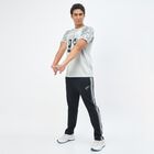 Men's Jet Black Regular Fit Side-Striped Track Pants, काला, small
