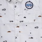 Infants' White Cotton Half Sleeve Classic Collar Classic Shirt, White, small