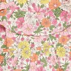 Girls' Multicolor Floral Cold Shoulder Cotton Frock, Off White, small image number null