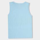 Boys Light Blue Round Neck Sleeveless T-Shirt, Light Blue, small