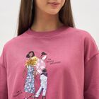 Women's Dusty Rose Pink Crew Neck Casual Sweatshirt, गुलाबी, small image number null