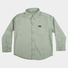 Boys Green Cotton Casual Shirt, Light Green, small