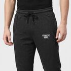 Men's Charcoal Jogger Fit Printed Track Pants, चारकोल, small