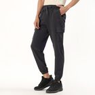 Men's Jet Black Relaxed Fit Cargo Track Pants, गहरा ग्रे, small image number null