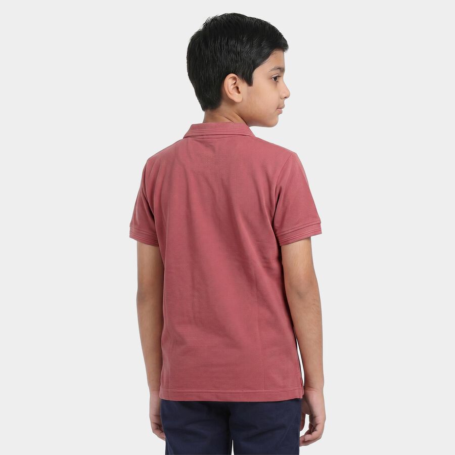 Boys Pink Polo Neck Polo Boys T-Shirt, गुलाबी, large