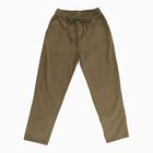 Boys Olive Green Regular Fit Drawstring Trousers, Olive, small image number null