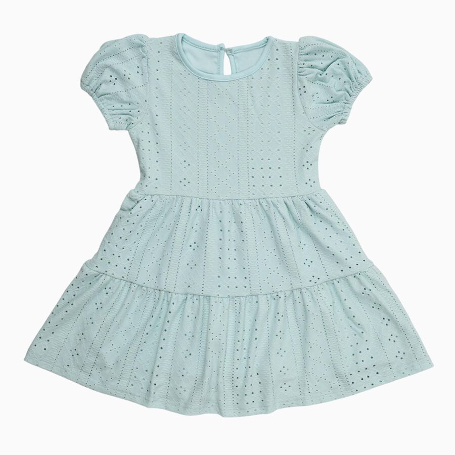 Girls' Frock, हल्का हरा, large image number null