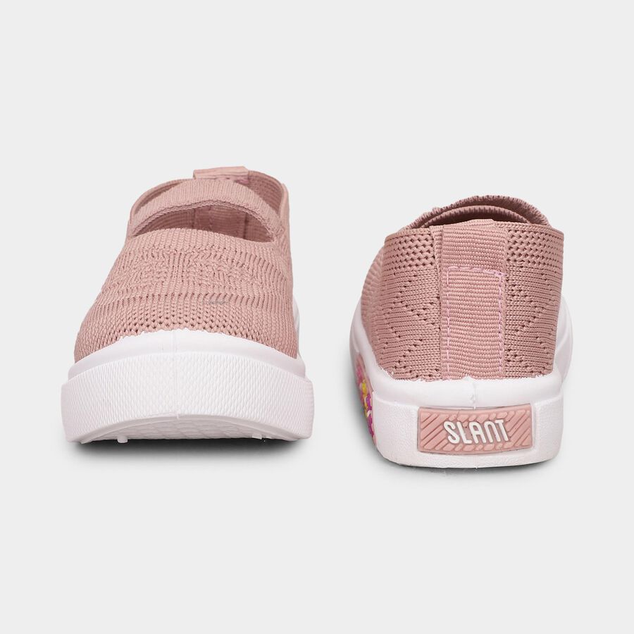 Girls Soft Dusty Pink Slip-On Casual Shoes, Peach, large image number null