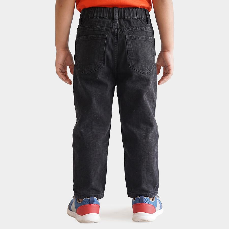 Boys Dark Grey Straight Fit Washed Jeans, गहरा ग्रे, large
