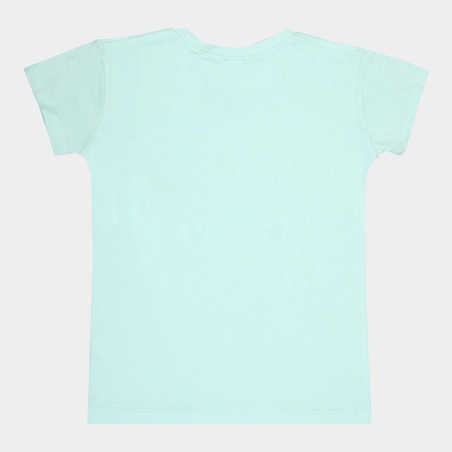 Girls Cotton T-Shirt, Light Green, large image number null