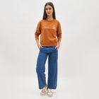 Women's Deep Steel Blue Wide-Leg Jeans, मध्यम नीला, small image number null