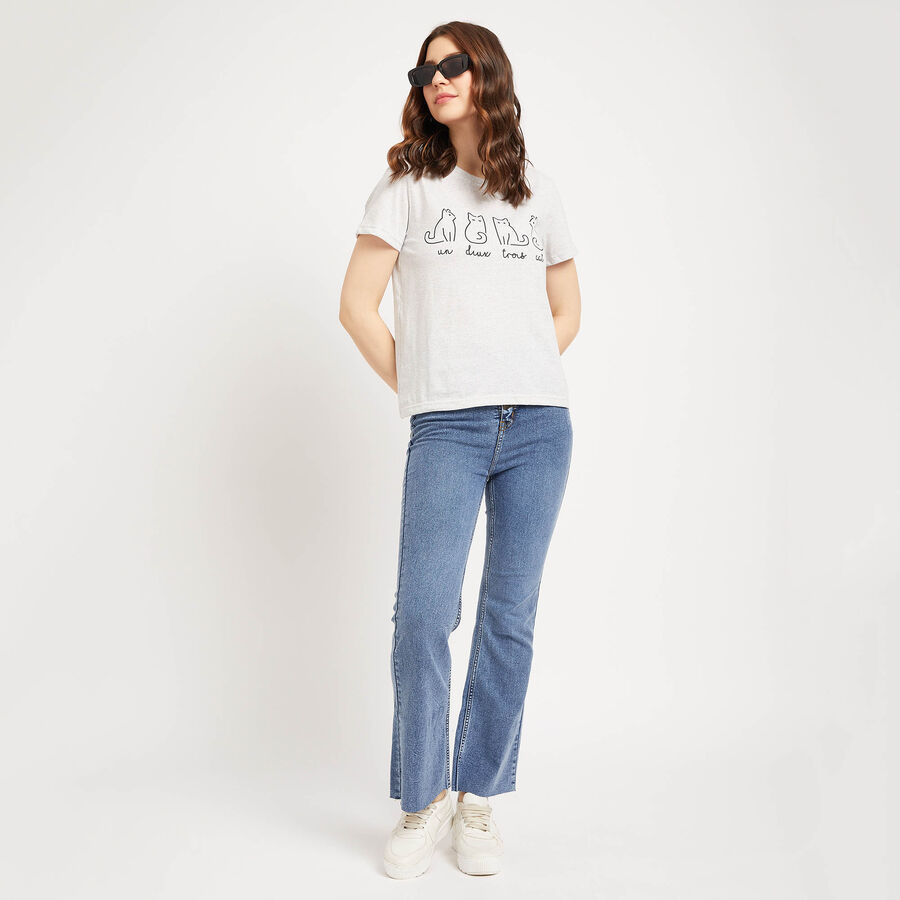 Round Neck T-Shirt, Ecru Melange, large image number null