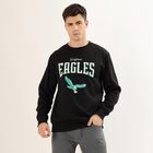 Men's Jet Black Crew Neck Graphic Sweatshirt, Black, small image number null