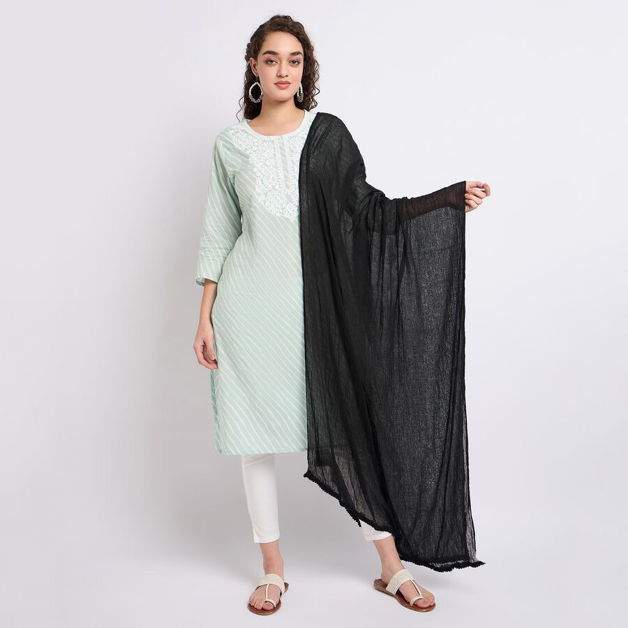 Ladies' Dupatta, काला, large image number null