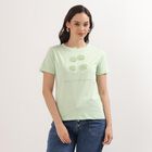 Ladies' 100% Cotton Round Neck T-Shirt, निऑन ग्रीन, small image number null